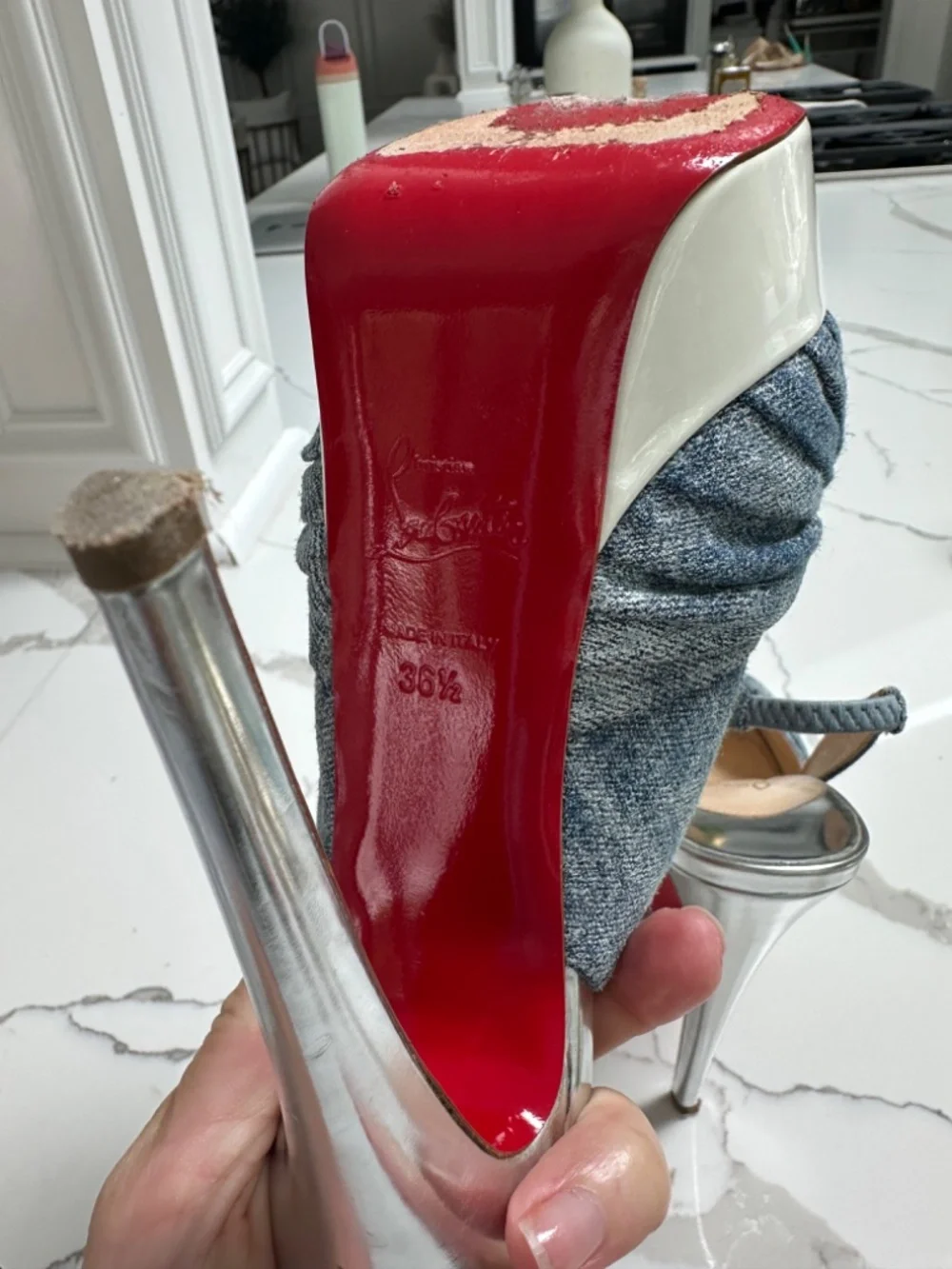 Christian Louboutin Platform Slingback Heels Sz 36.5